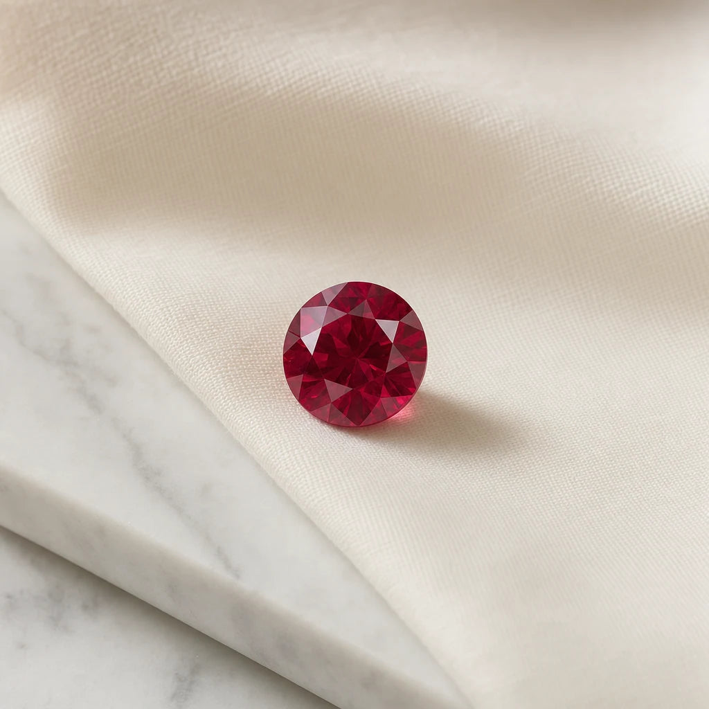Ruby · 0.85 ct · Round Brilliant